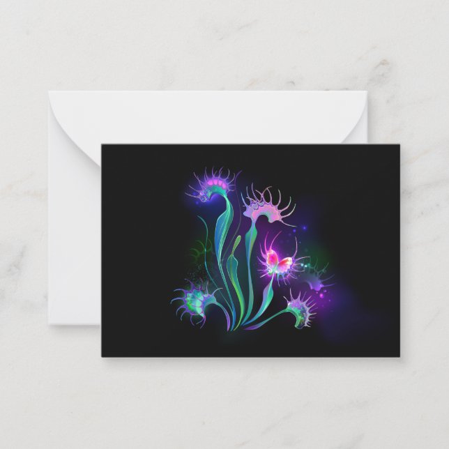 Glowing Venus Flytrap Note Card (Front)