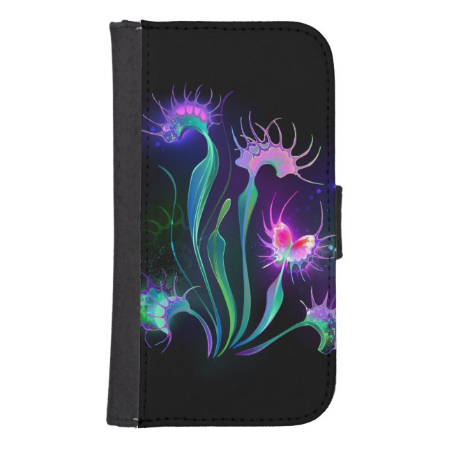 Glowing Venus Flytrap Samsung Galaxy Wallet Case (Front)