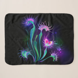Glowing Venus Flytrap Sherpa Blanket