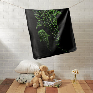 Glowing Whale Shark Particle Art Baby Blanket