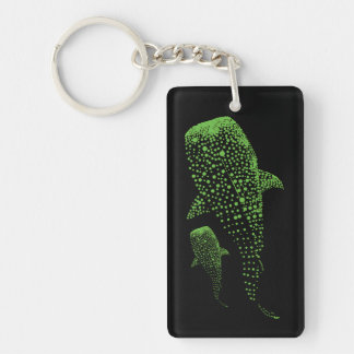Glowing Whale Shark Particle Art Keychain