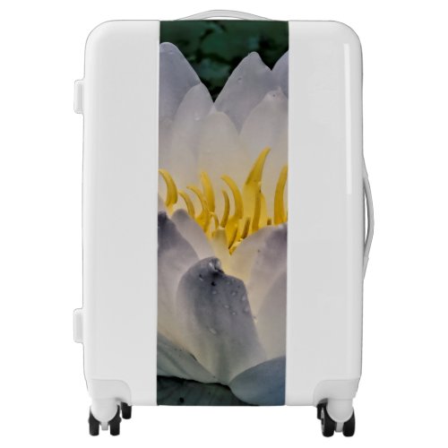 Glowing White Lotus Flower Luggage