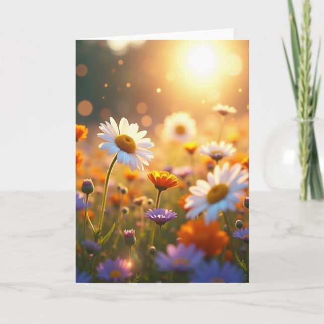 Glowing Wildflower Mothers Day Card (Front)