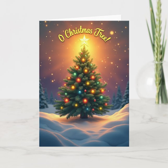 Glowing Winter Tree Card (Front)