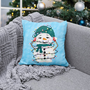 Glowing Winter Wonders Christmas Design Throw Pillow