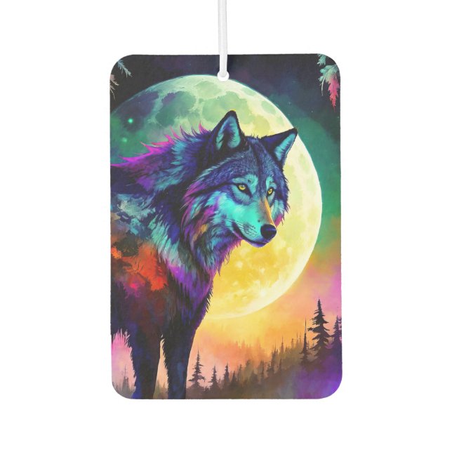 Glowing Wolf Air Freshener (Front)