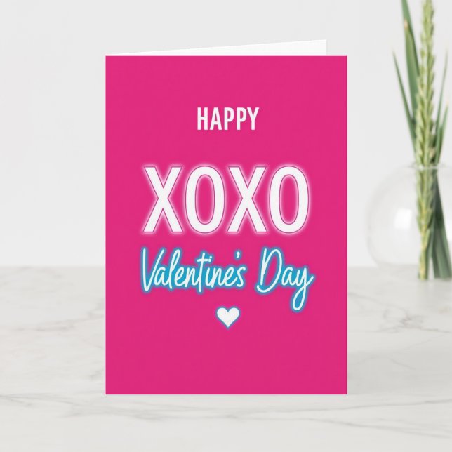 Glowing Xoxo Valentines Card (Front)