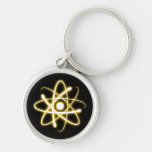 Glowing Yellow Atom   Geek Keychain