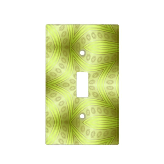 glowing yellow green star pattern on light switch cover (Front)