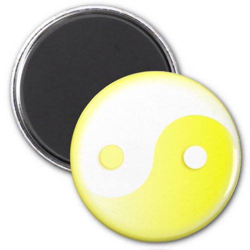 Glowing Yellow YinYang Symbol Magnet
