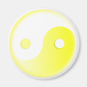 Glowing Yellow Yin/Yang Symbol Magnet