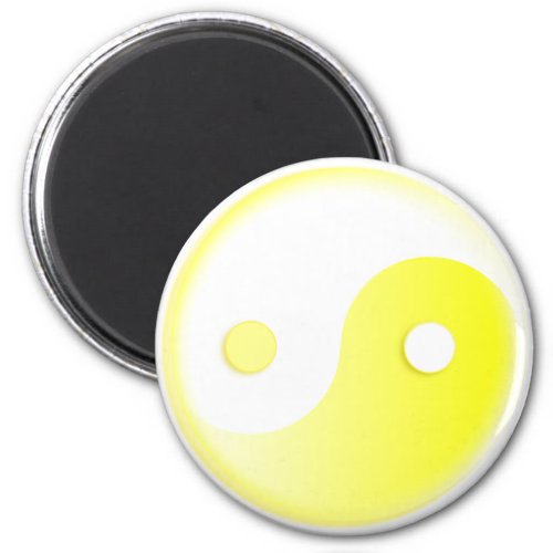 Glowing Yellow YinYang Symbol Magnet