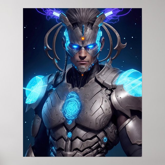 Glowing Zeus Cyborg Poster (Front)