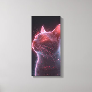 Glowy Pink Cat Face Art Print