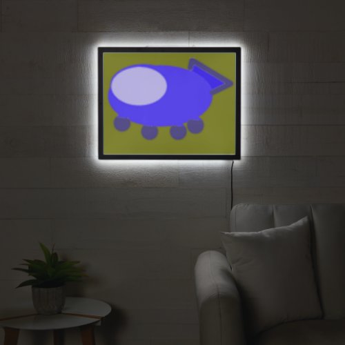 Glowy Spaceship Wall Art Decor 