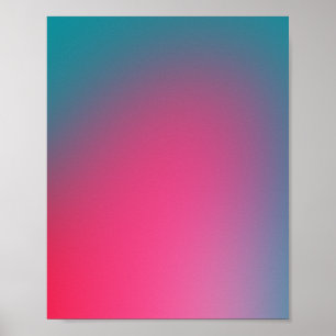 Glowy Turquoise And Pink Gradient Poster