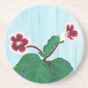 Gloxinia African Violet Flower Coasters