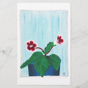 Gloxinia African Violet Flower Stationery