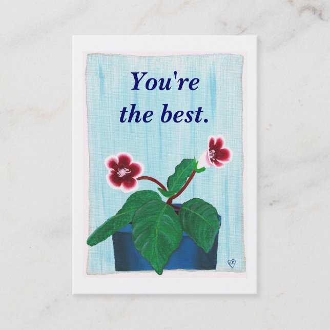 Gloxinia Flower, Your Message, Business Cards (Front)