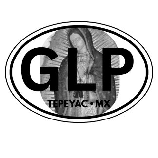 "GLP Tepeyac • MX" Car Magnet—European Oval Style Car Magnet