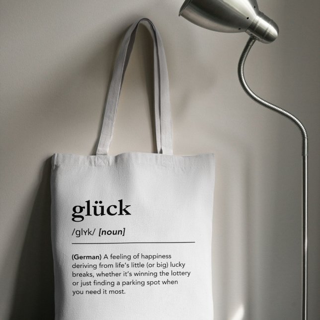Glück Definition German Word Happiness Luck Gift Tote Bag (Creator Uploaded)