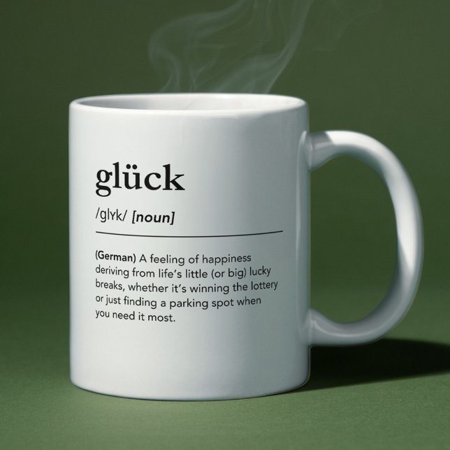 Glück Definition German Word Minimalist Dictionary Coffee Mug (Creator Uploaded)