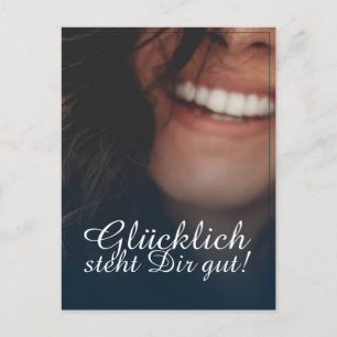 Glücklich steht Dir gut! - Blau Holiday Postcard