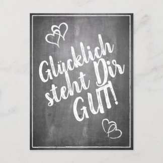 Glücklich steht Dir gut! - im Kreidetafelstil Holiday Postcard