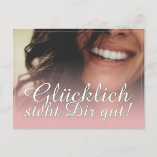 Glücklich steht Dir gut! - Rosé Holiday Postcard
