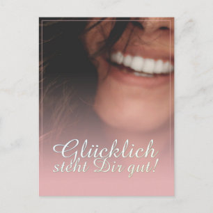 Glücklich steht Dir gut! - Rosé Holiday Postcard