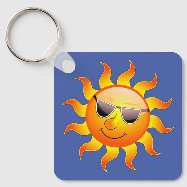 glückliche Sonne Schlüsselanhänger Keychain (Front)