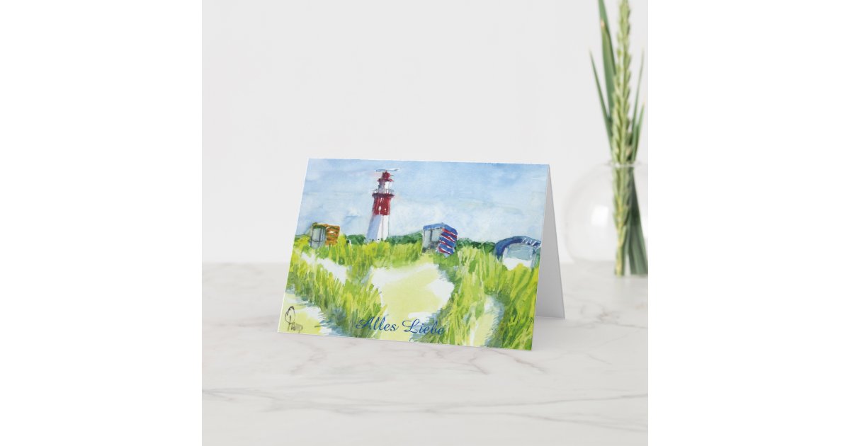 Glückwunschkarte Geburtstagskarte Leuchtturm Thank You Card Zazzle
