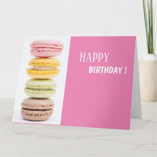 Glückwunschkarte Macarons Pastelfarben rosa Rahmen Card