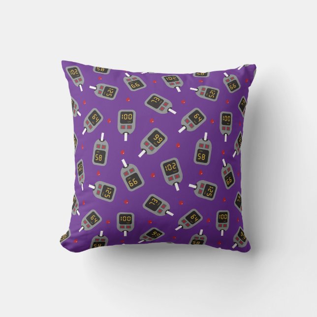 Glucometer Throw Pillow (Front)