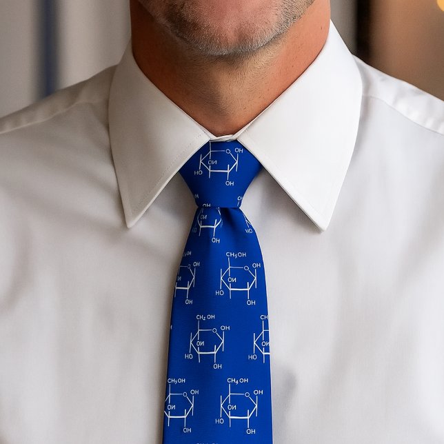 Glucose Molecule Chemistry Science Themed Blue Neck Tie (Glucose Molecule Chemistry Science Themed Blue Neck Tie)
