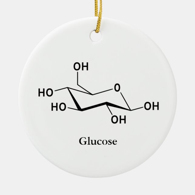 Glucose Sugar Molecule Chemistry Science Cool Ceramic Ornament (Front)