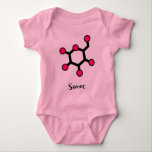 glucose sweet pink baby bodysuit<br><div class="desc">Kids love sugar. Their eyes light up at the mere suggestion of candy. Glucose is the sugar that feeds the brain. It is ubiquitous as the main source of fuel for cells. Good, in the right amount, for growing kids. And it is sweet like they are... most of the time....</div>