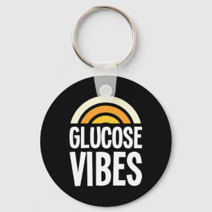 Glucose Vibes Diabetes Awareness Support Fighting Keychain