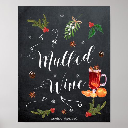 Gluhwein bar winter christmas wedding sign