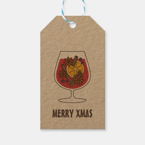 Gluhwein doodle christmas holidays tasty design gift tags