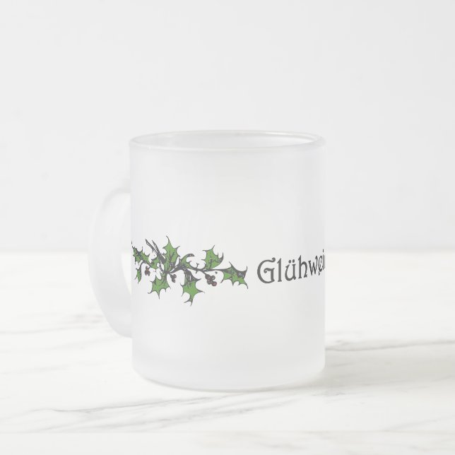 Glühwein Mulled Wine Frosted Glass Mug (Front Left)