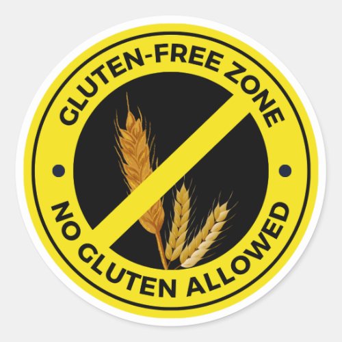 Glute_Free Zone _ No Gluten Allowed Classic Round Classic Round Sticker