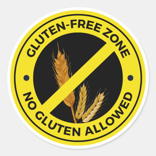 Glute,-Free Zone - No Gluten Allowed Classic Round Sticker (Front)