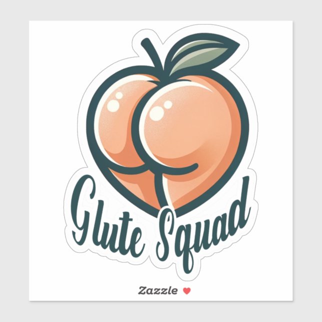 Glute Squad Peach Butt Glutes Gym Fitness Sticker (Sheet)