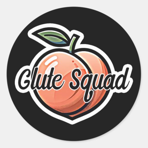 Glute Squad Peach Fitness Workout Classic Round Sticker