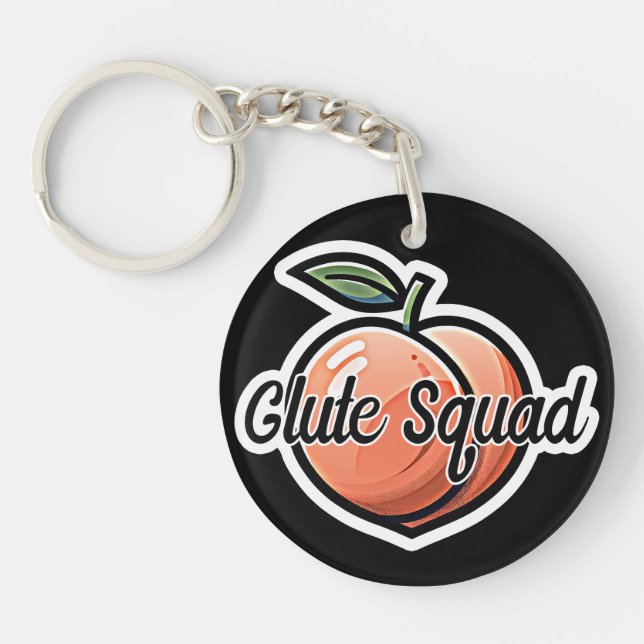 Glute Squad Peach Fitness Workout Keychain (Front)
