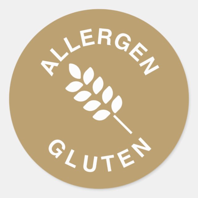 Gluten Allergy Warning Classic Round Sticker (Front)