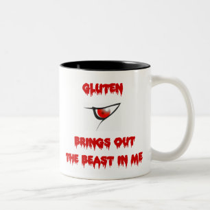 Gluten Brings Out The Beast In Me Two-Tone Coffee Mug