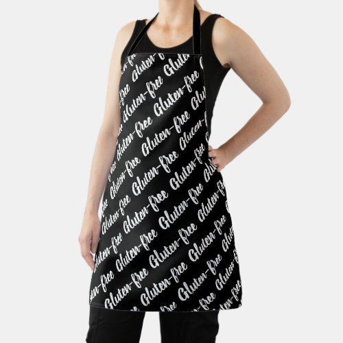 Gluten Free Alert Black and White Apron