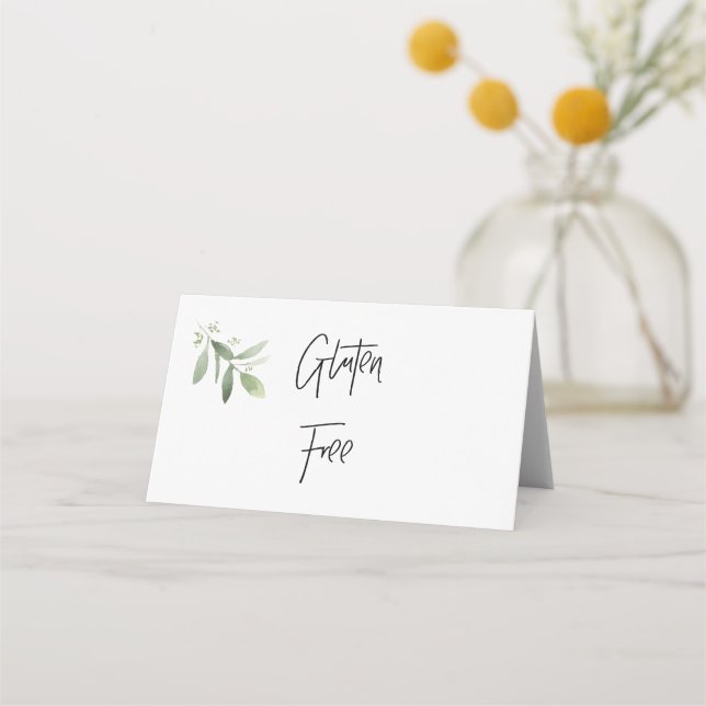 Gluten Free Allergen Label Tent Fold Signs Place Card (Front)